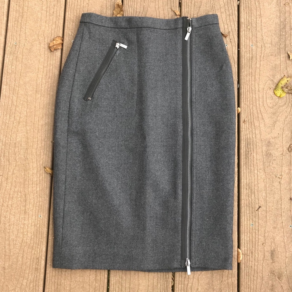 J.Crew Wool Asymmetrical Zip Pencil Skirt